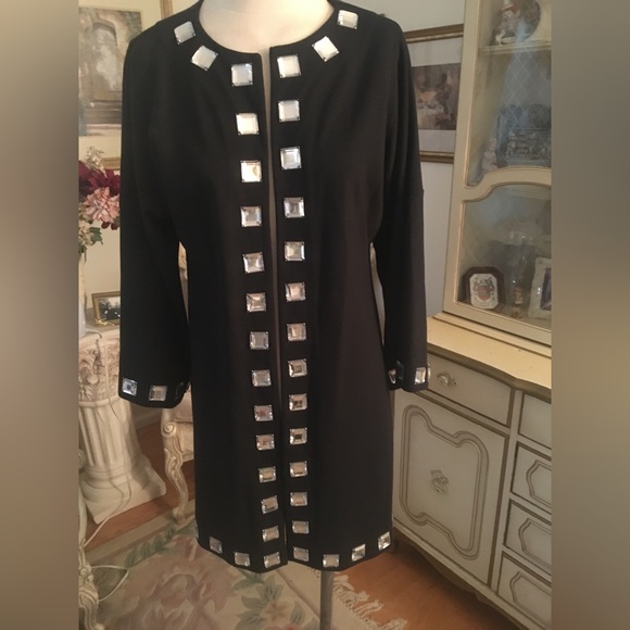 Sandra & Andre unique black embellished coat size L - Picture 1 of 3